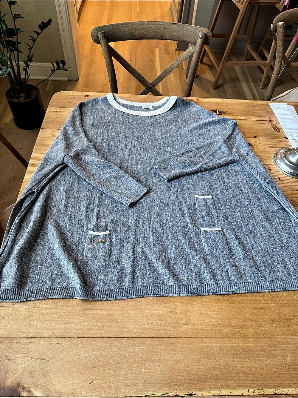 MERSEA Gray Knit Classic Catalina Sweater- 60Like New